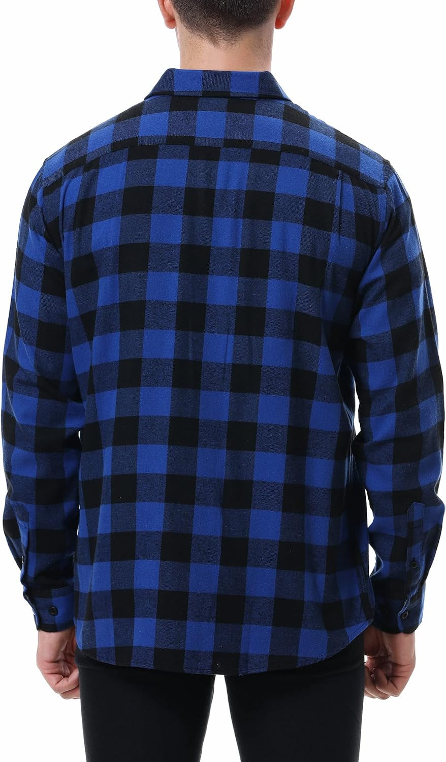 Mens Button down Shirts Regular Fit Long Sleeve Casual Plaid Flannel Shirt