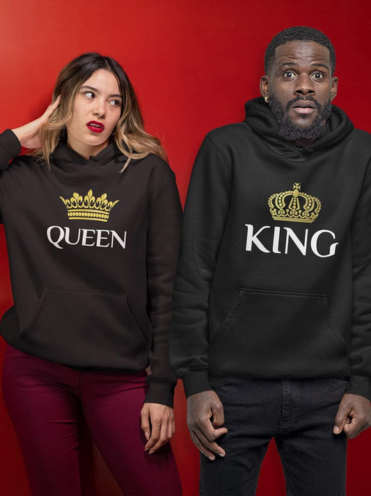 King and Queen Matching Hoodie Set for Couples 