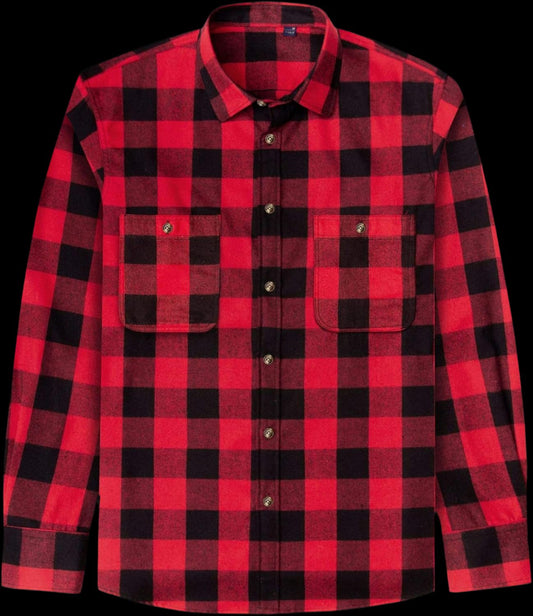 Men's Button Down, Regular Fit Long Sleeve Flannel Plaid Shirts